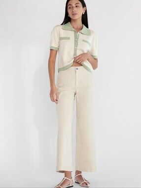 REGULAR LENGTH TWILL WIDE LEG PANT